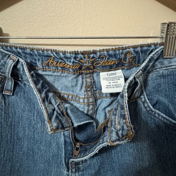Y2K Arizona Jeans Women’s 9 Long Blue Bootcut Denim | Raw Hem Vintage Fit - Picture 7 of 8